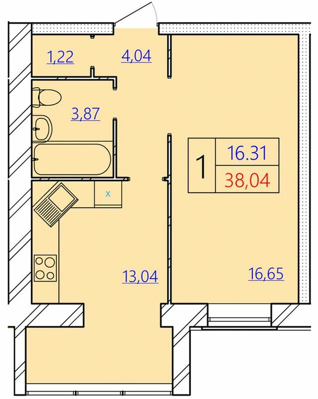 1-кімнатна 38.04 м² в ЖК Avila Gold від 12 000 грн/м², Хмельницький
