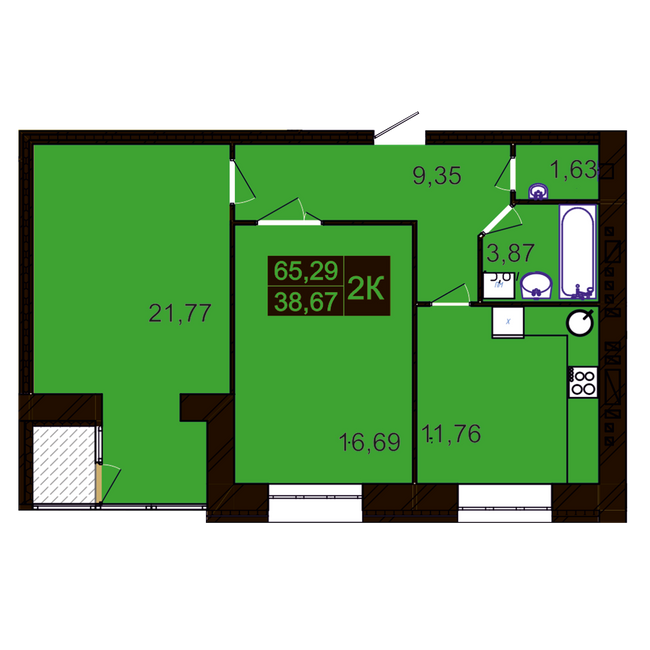 2-комнатная 65.29 м² в ЖК Millennium Hills от 15 000 грн/м², Хмельницкий