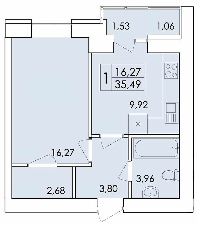 1-комнатная 35.49 м² в ЖК Ранкове Family от 11 000 грн/м², Хмельницкий