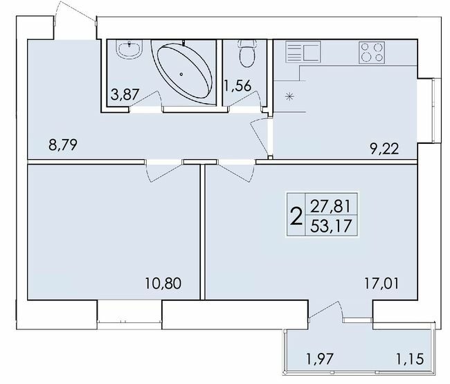 2-комнатная 55.17 м² в ЖК Ранкове Family от 10 100 грн/м², Хмельницкий