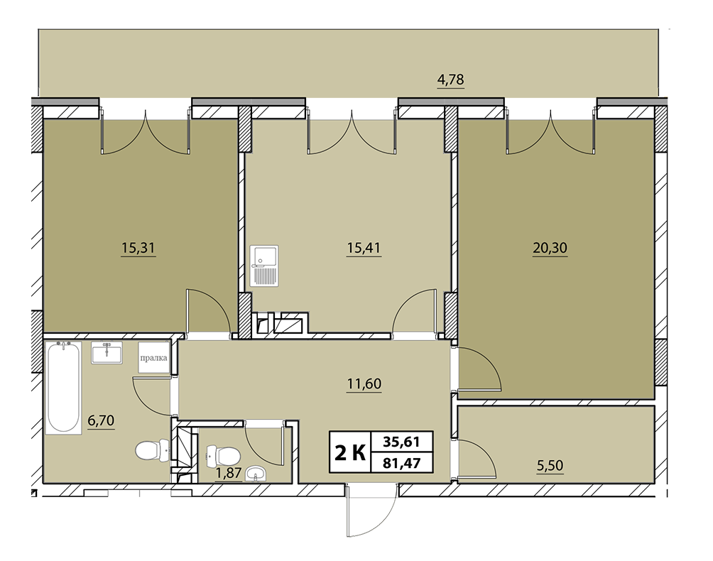 2-кімнатна 81.47 м² в ЖК Гіацинт-Люкс від 48 000 грн/м², Львів