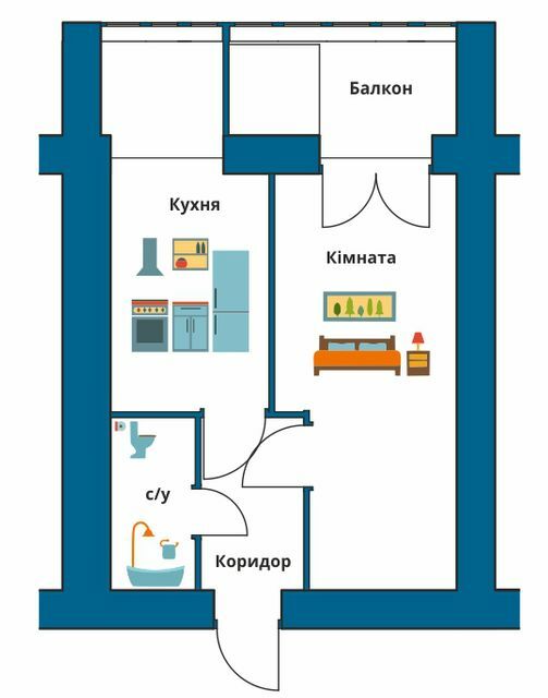 1-кімнатна 32 м² в ЖК Новий Едем від 10 500 грн/м², м. Кам`янець-Подільський