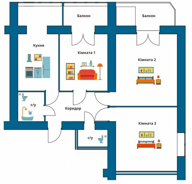 3-кімнатна 76.39 м² в ЖК Новий Едем від 10 500 грн/м², м. Кам`янець-Подільський