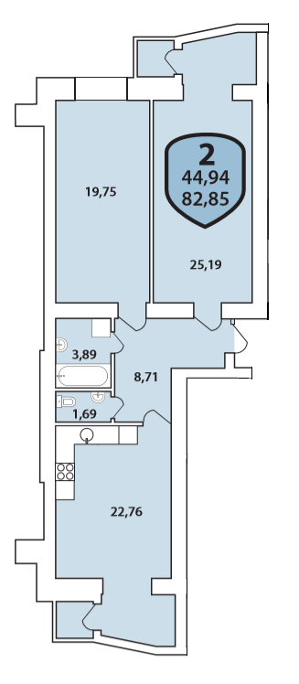 2-кімнатна 82.85 м² в ЖК Олімпійський від 16 500 грн/м², Хмельницький