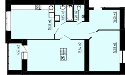 2-комнатная 81.11 м² в ЖК Амстердам от 15 700 грн/м², Хмельницкий