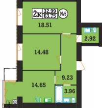 2-комнатная 63.75 м² в ЖК на ул. Панаса Мирного, 24 от 13 700 грн/м², Хмельницкий