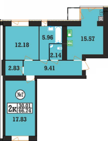 2-комнатная 66.74 м² в ЖК на ул. Панаса Мирного, 24 от 13 700 грн/м², Хмельницкий