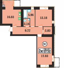 2-комнатная 67.26 м² в ЖК на ул. Панаса Мирного, 24 от 13 700 грн/м², Хмельницкий