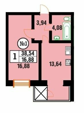 1-кімнатна 38.54 м² в ЖК Центральний від 10 500 грн/м², м. Красилів