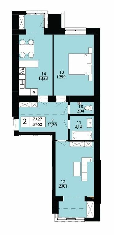 2-кімнатна 73.27 м² в ЖК Дизайн парк від 13 400 грн/м², Хмельницький