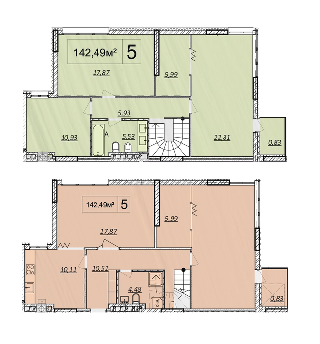 Двухуровневая 142.49 м² в ЖК Дружба Хаус от 11 300 грн/м², г. Волочиск