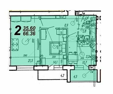 2-кімнатна 66.34 м² в ЖК Нова Будова від 13 800 грн/м², м. Кам`янець-Подільський