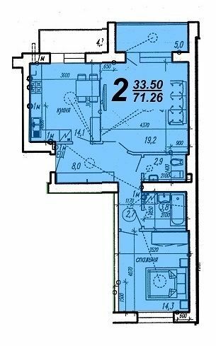 2-кімнатна 71.26 м² в ЖК Нова Будова від 13 800 грн/м², м. Кам`янець-Подільський