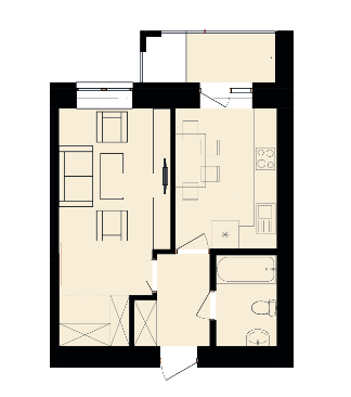 1-комнатная 36.57 м² в ЖК Вишневый от 13 000 грн/м², Хмельницкий