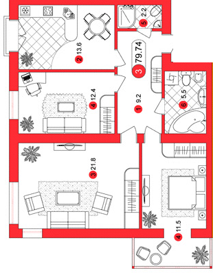 3-комнатная 79.74 м² в ЖК Парковый городок от 14 000 грн/м², Ивано-Франковск