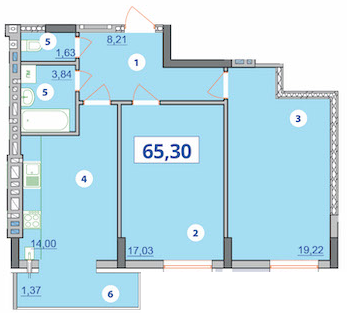 2-комнатная 65.3 м² в ЖК Квартал Галичанка от 18 950 грн/м², Ивано-Франковск