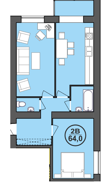 2-комнатная 64 м² в ЖК Городок Центральный от 11 000 грн/м², Ивано-Франковск