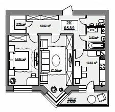 2-кімнатна 65.68 м² в ЖК на вул. Горбачевського від 9 400 грн/м², Івано-Франківськ