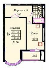 1-комнатная 45.59 м² в ЖК Скеля от 13 800 грн/м², г. Яремче