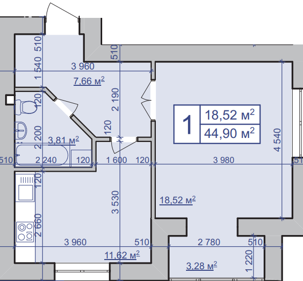 1-комнатная 44.9 м² в ЖК Парковий маєток от 9 800 грн/м², Ивано-Франковск