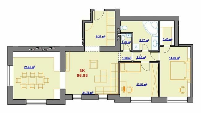 3-комнатная 96.93 м² в ЖК на пл. Шептицького, 8 от 18 200 грн/м², г. Калуш