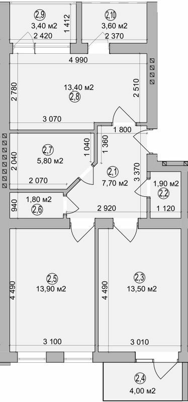 2-комнатная 64.4 м² в ЖК Перфект Хаус от 9 900 грн/м², г. Калуш