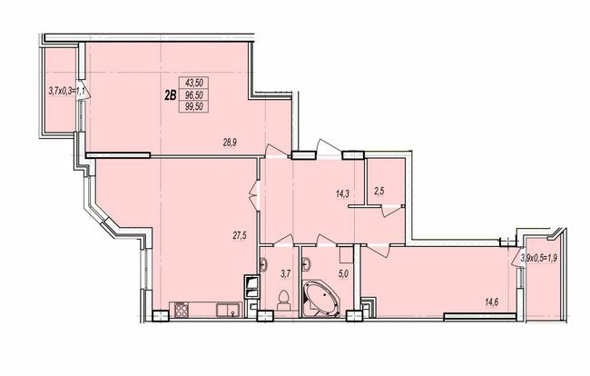 2-кімнатна 99.5 м² в ЖК Дмитрівський від забудовника, Одеса