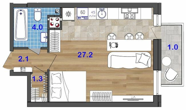 1-комнатная 35.6 м² в ЖК SunCity от 21 500 грн/м², Одесса