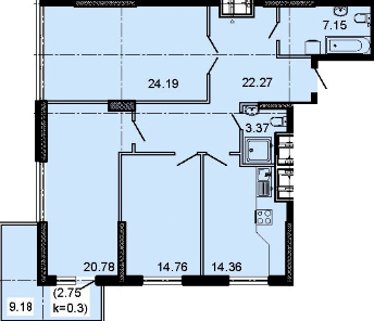 3-кімнатна 106.93 м² в ЖК Акрополь від 28 250 грн/м², Одеса