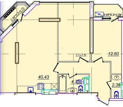 2-комнатная 90.37 м² в ЖК Родос от 27 850 грн/м², Одесса