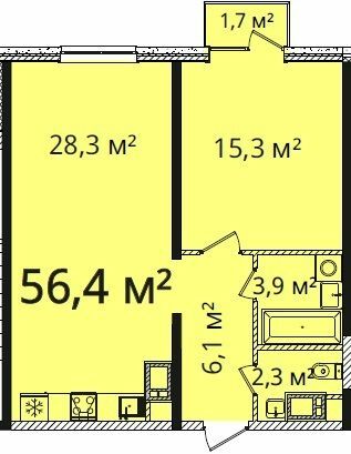 1-кімнатна 56.3 м² в Апарт-комплекс Морська резиденція від 24 000 грн/м², Одеса