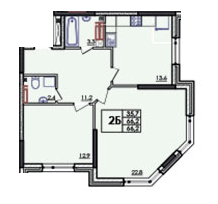 2-комнатная 66.2 м² в ЖК Янтарный от 15 950 грн/м², с. Иличанка