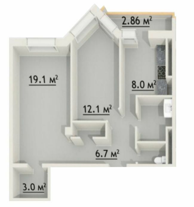 2-комнатная 57.9 м² в ЖК Зодиак от застройщика, Одесса