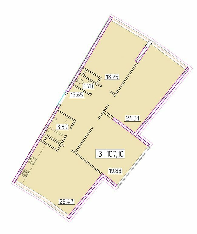 3-кімнатна 107.1 м² в ЖК Сорок друга перлина від 27 400 грн/м², Одеса