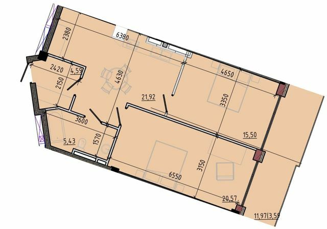 2-комнатная 47 м² в ЖК Пространство на 12-й Фонтана от 47 600 грн/м², Одесса