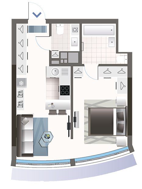 1-кімнатна 42.19 м² в ЖК Oasis від 24 200 грн/м², Київ