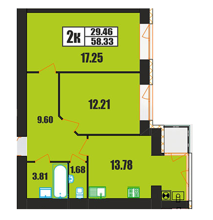 2-кімнатна 58.33 м² в ЖК на вул. Панаса Мирного, 20/2 від 15 700 грн/м², Хмельницький