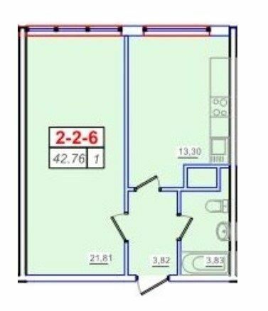 1-кімнатна 42.76 м² в ЖК П'ятдесят третя перлина від 18 750 грн/м², Одеса