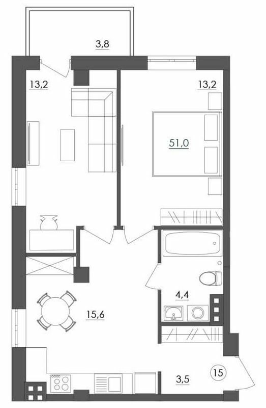 2-кімнатна 51 м² в ЖК Будинок на Міщанській від 29 350 грн/м², Одеса