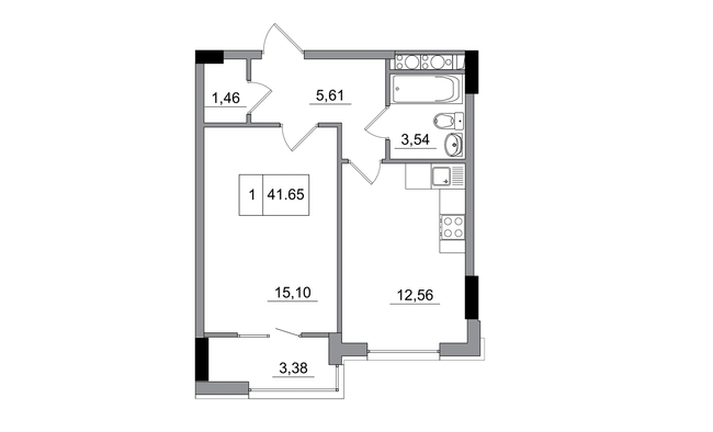 1-кімнатна 41.65 м² в ЖМ ARTVILLE від 21 300 грн/м², смт Авангард