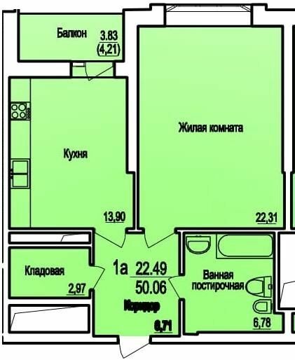 1-кімнатна 50.06 м² в ЖБК Співаючий фонтан від 24 000 грн/м², Одеса