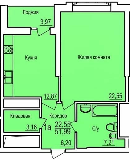 1-комнатная 51.99 м² в ЖСК Поющий фонтан от 24 000 грн/м², Одесса