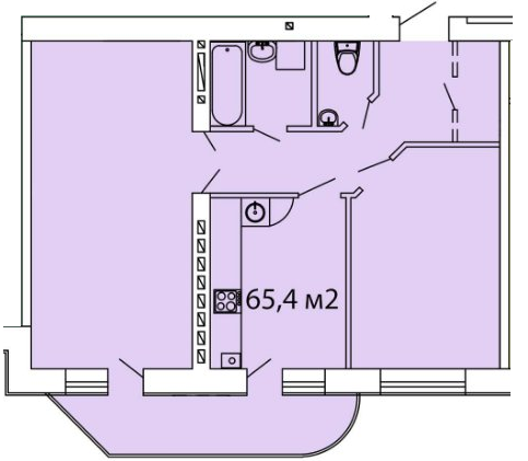 2-кімнатна 65.4 м² в ЖК Теплий дім від 13 200 грн/м², с. Крижанівка