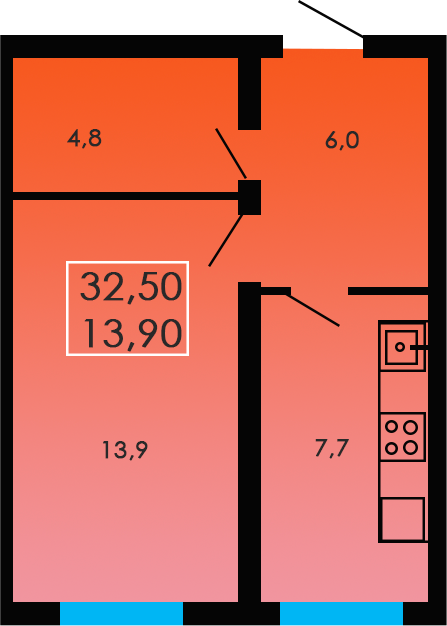 1-кімнатна 32.5 м² в ЖК Лузанівський Парк від 15 400 грн/м², Одеса