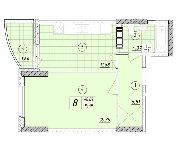 1-комнатная 40.09 м² в ЖК Башни Фонтана от 21 850 грн/м², Одесса