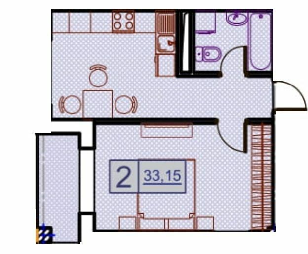 2-комнатная 33.15 м² в ЖК Пространство на Гераневой от 31 850 грн/м², Одесса