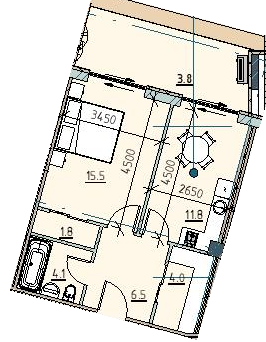 1-комнатная 47.5 м² в ЖК Пространство на Морском от 43 600 грн/м², Одесса