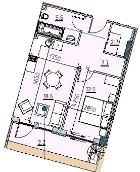 1-кімнатна 50.2 м² в ЖК Простір на Морському від 43 200 грн/м², Одеса