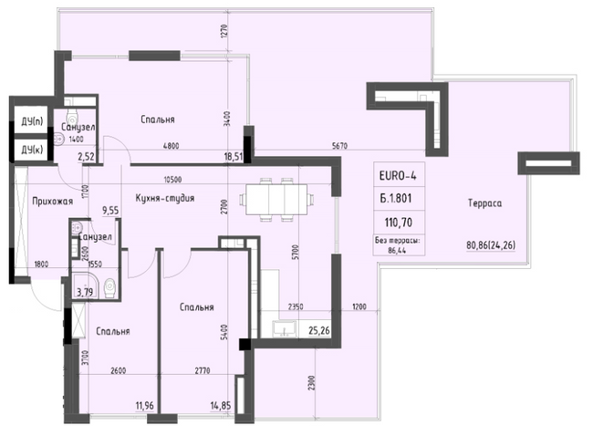 3-комнатная 110.7 м² в ЖК Пространство+ на Дачной от 31 700 грн/м², Одесса