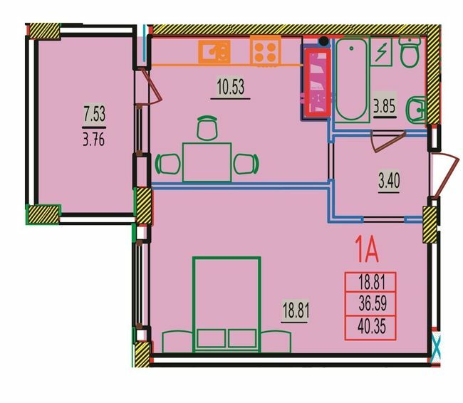 1-комнатная 40.35 м² в ЖК RosenTal от 16 150 грн/м², с. Лиманка